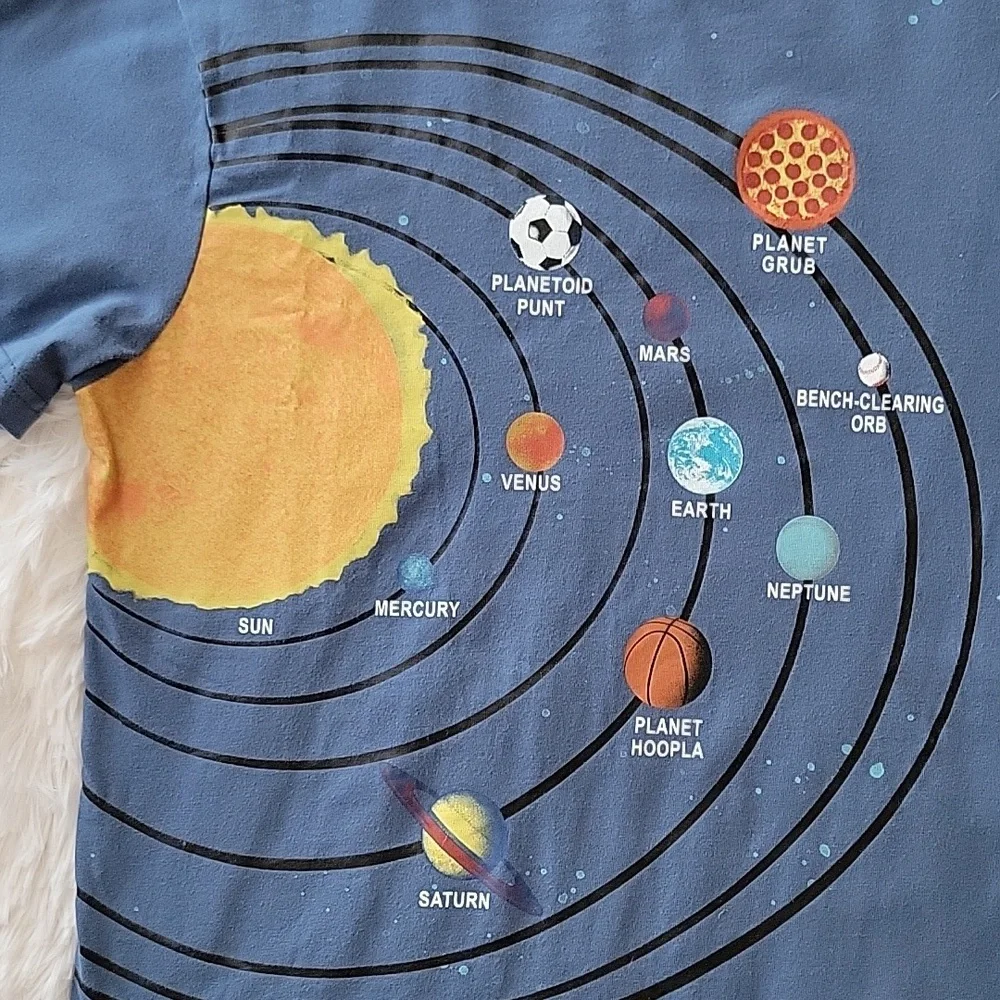 Gymboree Cosmic Club Solar System Graphic Short Sleeve Tee Shirt Size 14 Boys
